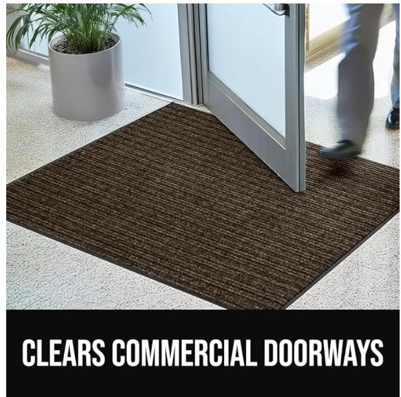 GORILLA GRIP Traffic Guard Door Mat 35" x 47", Colour: Brown 35" x 47"