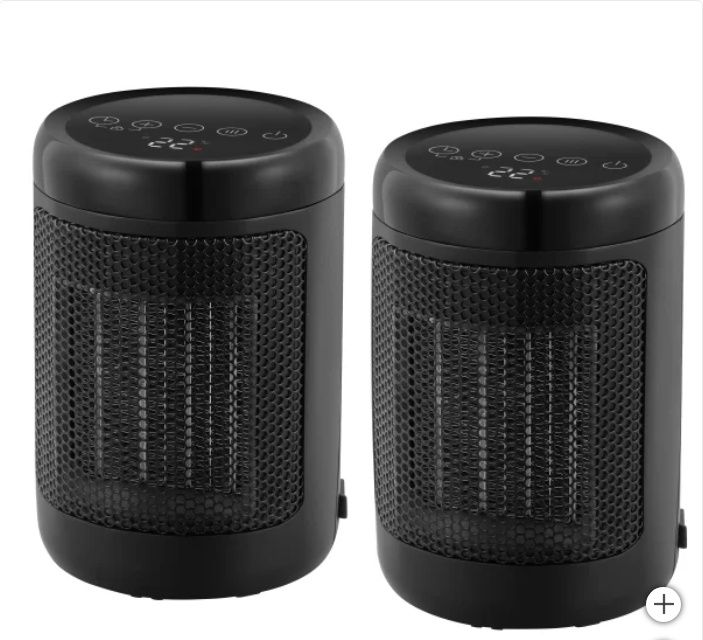 OmniHeat Digital Ceramic Personal Heater, 2-pack