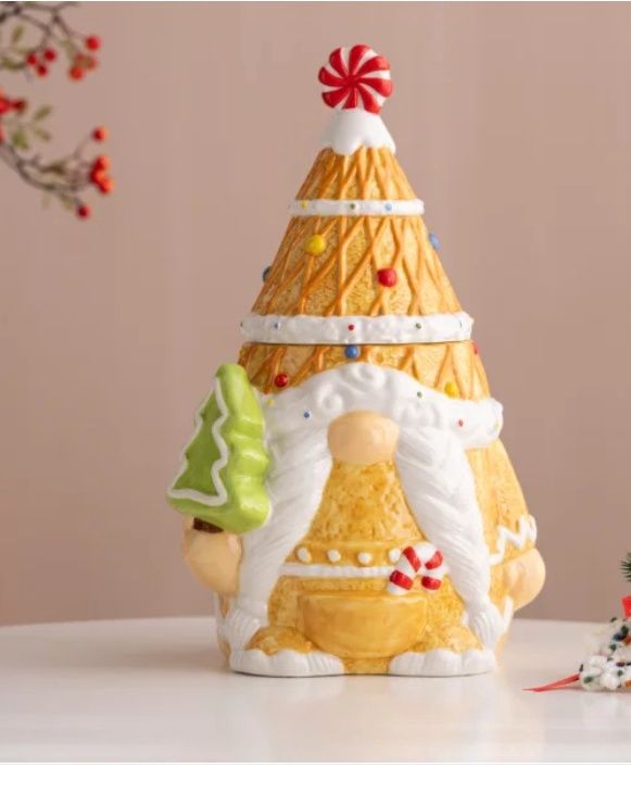 Gnome Ceramic Cookie Jar
