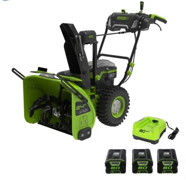 Greenworks 80V 24'' Brushless Cordless Self-Propelled Snow Blower Thrower MSRP $1999.99