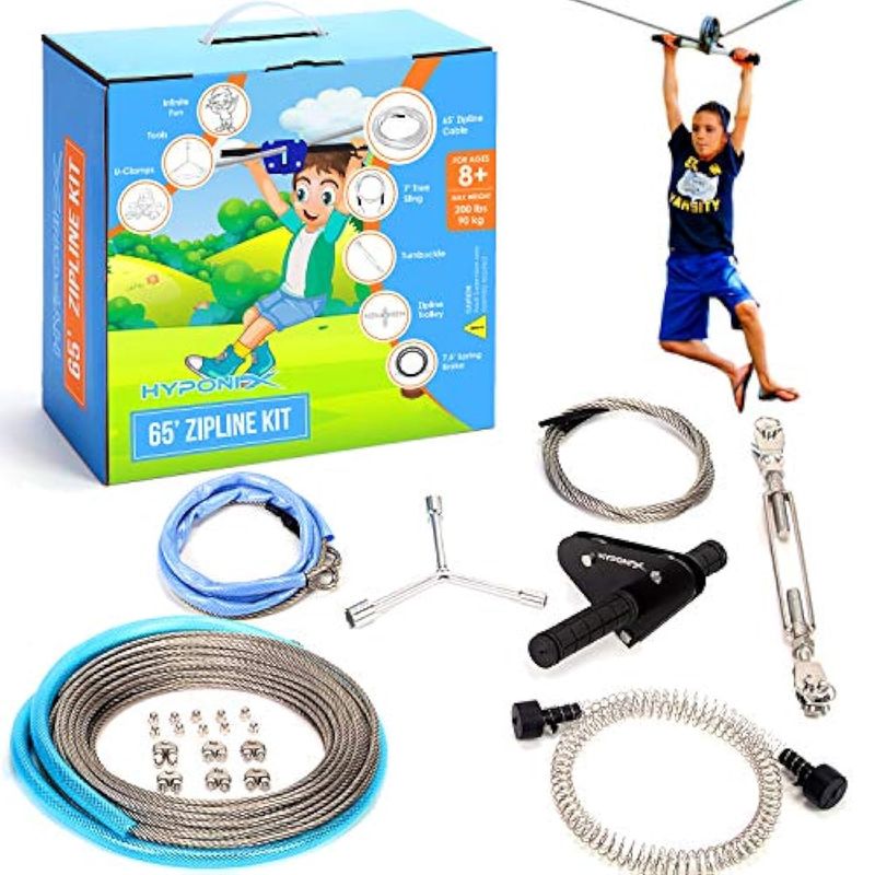 Hyponix 65 ft Zipline Kitmonkey Tree Climbers Multicolor Size 65 ft