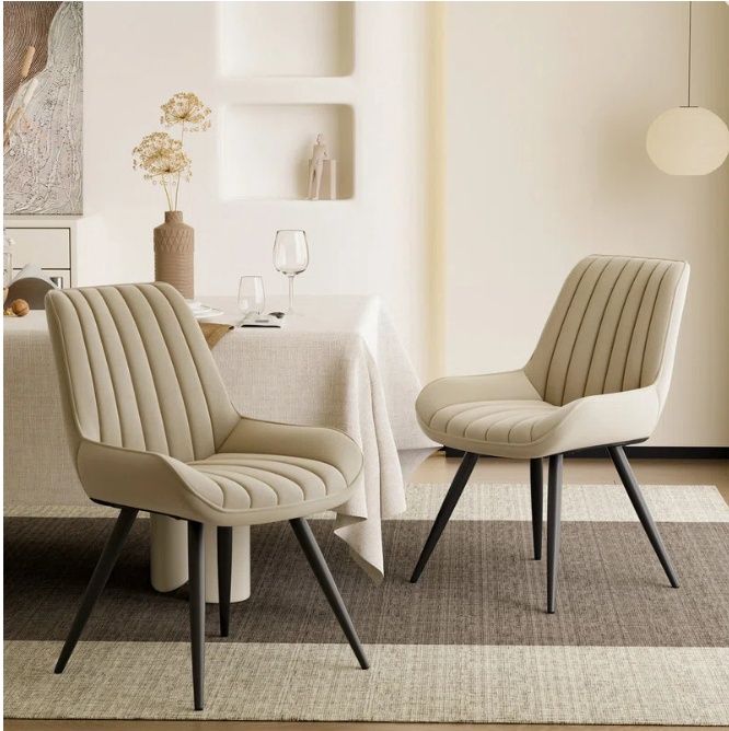 Modern Dining Chairs, 21.6"L*18.5"W*32.8"H, Tech Fabric Upholstery