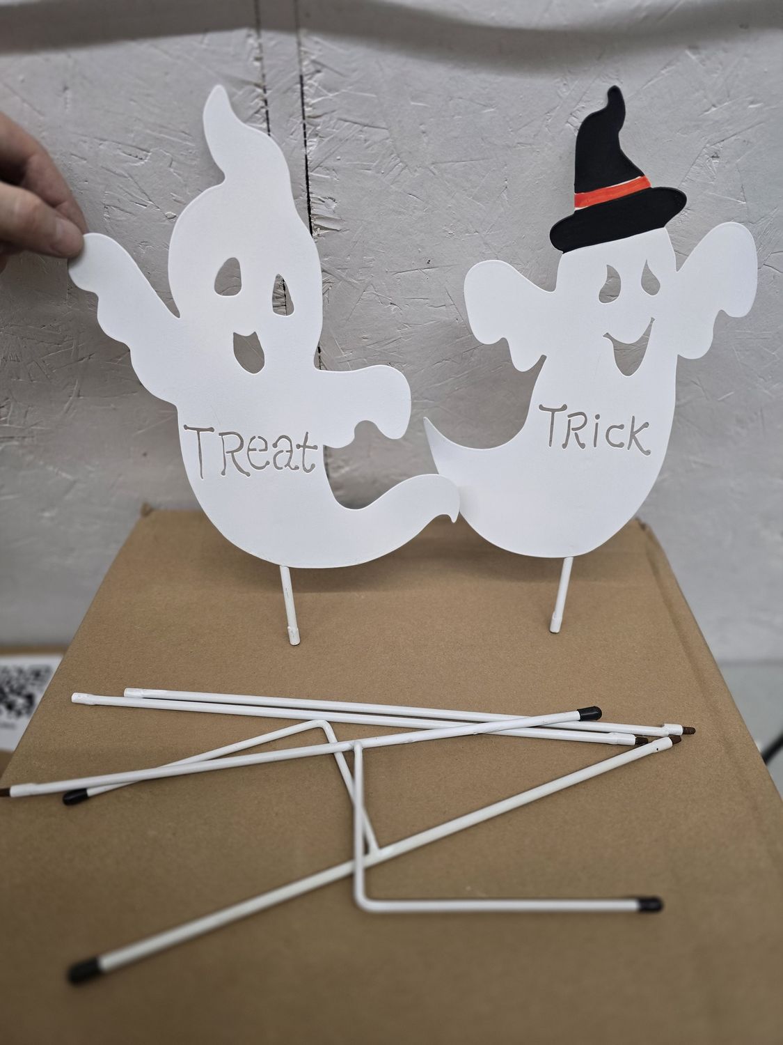 Treat or Treat Ghost Stakes up 30" high