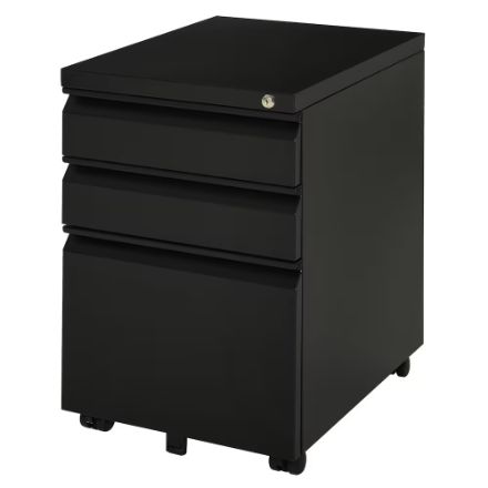 HOMCOM Vinsetto Metal 3 Drawer Mobile Locking