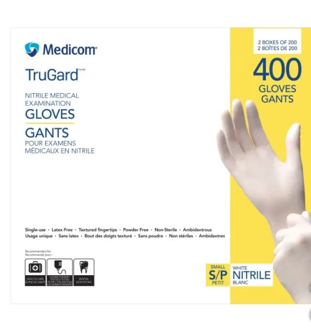 TruGard Nitrile Medical Examination Gloves, 2-pack of 200, Medium