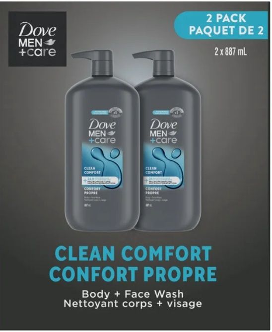 Dove Men+Care Body and Face Wash, 2 x 887 mL