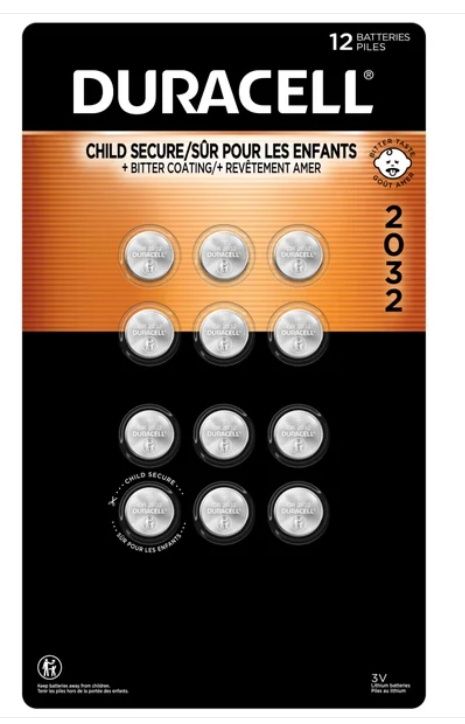 Duracell Lithium 2032 Coin Batteries, 12-count