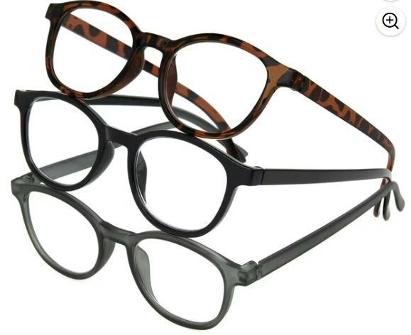 Equate Unisex Round Reading Glasses Value 3-Pack