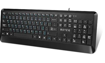 BOYEG Wired All-in-One Multilingual Multimedia Office Computer Keyboard