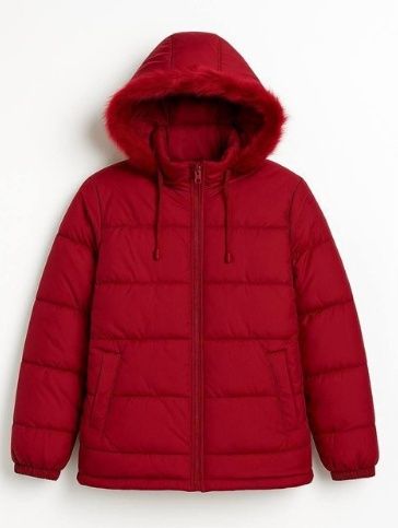 Maitesi Women Winter Puffer Jacket Red Large