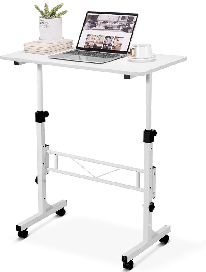 Small Standing Desk Adjustable Height 32 Inch Mobile Sit Stand up Portable