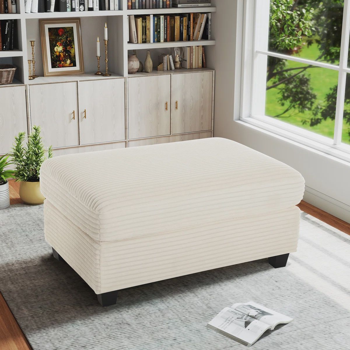 Yakina Upholstered Rectangle Ottoman