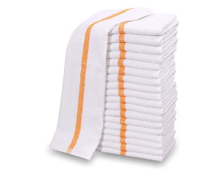 100 PC New 100% Cotton White Restaurant Bar Mops Kitchen Towels 28oz