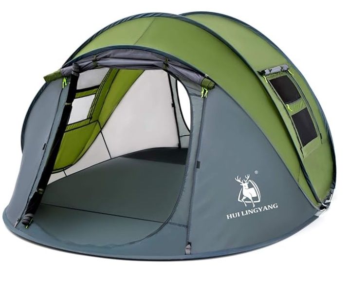 4 Person Easy Pop Up Tent, 9.5"x6.6"x52'',Waterproof Automatic Setup Tent