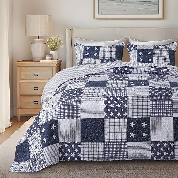 SLPR Americana Pride 3-Piece Bedding Quilt Set - King with 2 Shams