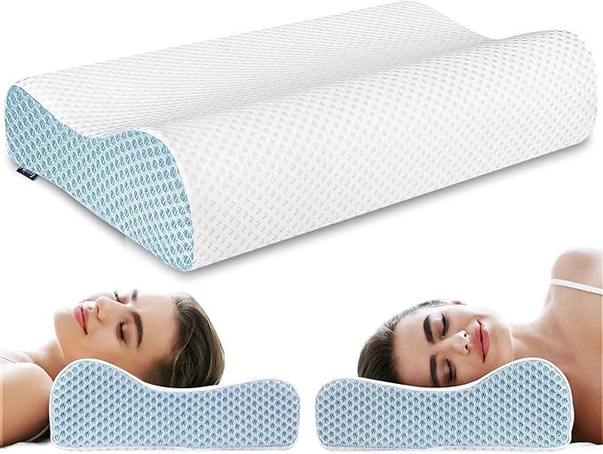 Memory Foam Pillows, Cervical Neck Pillow for Sleeping, Ergonomic Pillow for Neck
