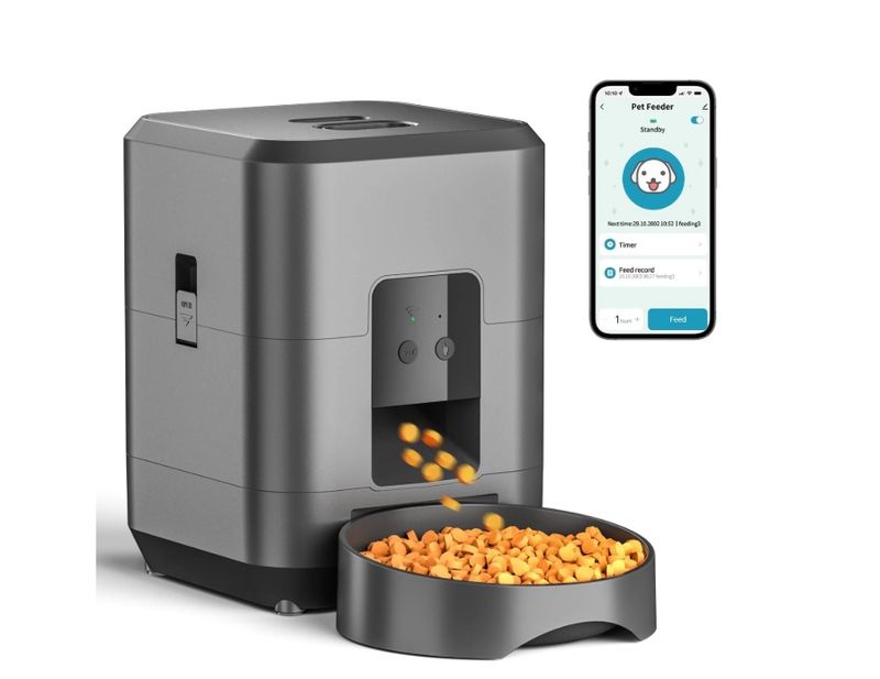 Automatic Cat Feeder with App Control, WiFi Timed Cat Food Dispenser with 1-10