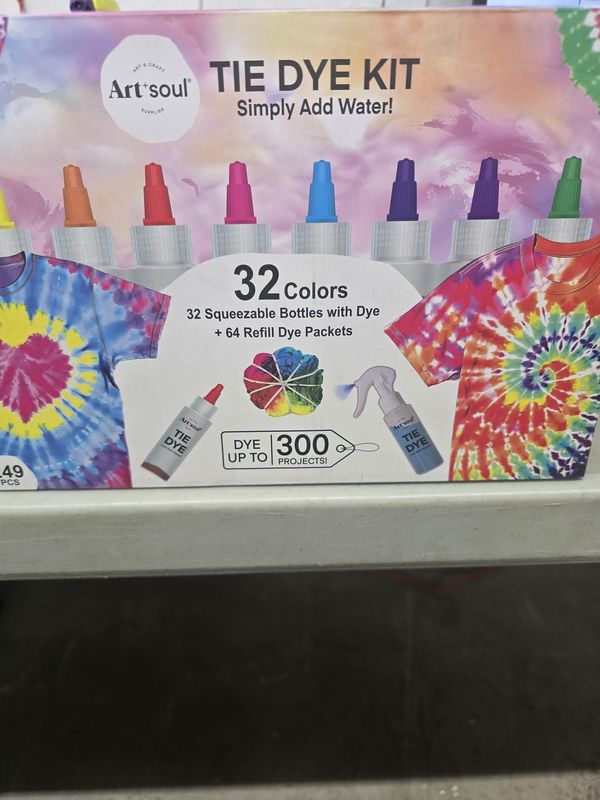 DIY Tie Dye Kits, 32 Colours All-in-1 Tie Dye Set Contain 32 Bag Pigments, Rubber Bands