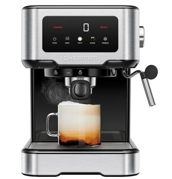Chefman Chefman CraftBrew Espresso Machine, 15 Bar Pump Digital Coffee Maker