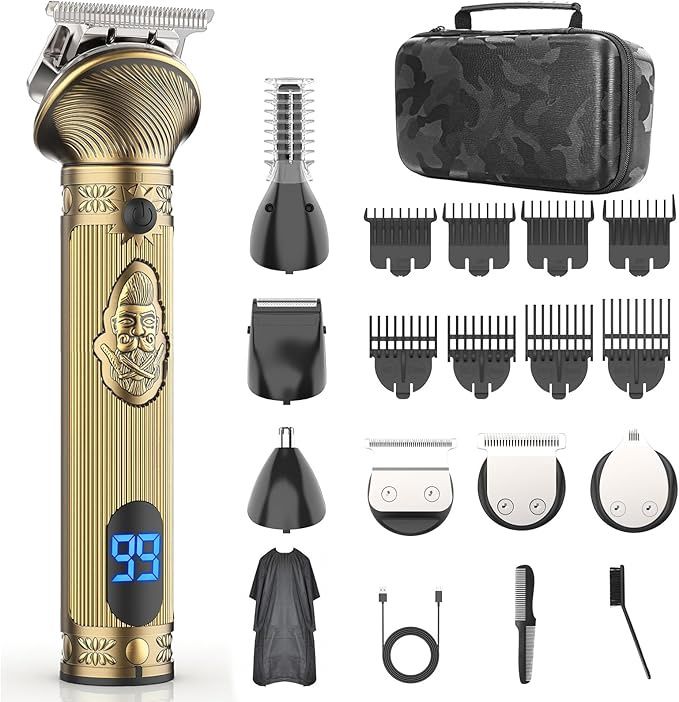 Beard Trimmer for Men, Beard Trimming Kit w/Case, Cordless Hair Clipper