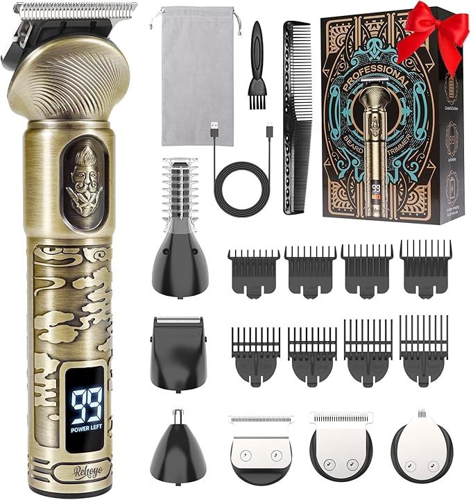 Beard Trimmer for Men, Waterproof Cordless Hair Clipper, Electric Razor Shaver