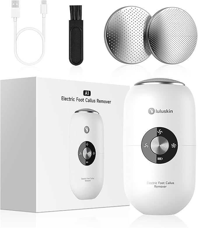 Rechargeable Foot Callus Remover, Electric Foot File Pedicure Tool with Metal Grinding