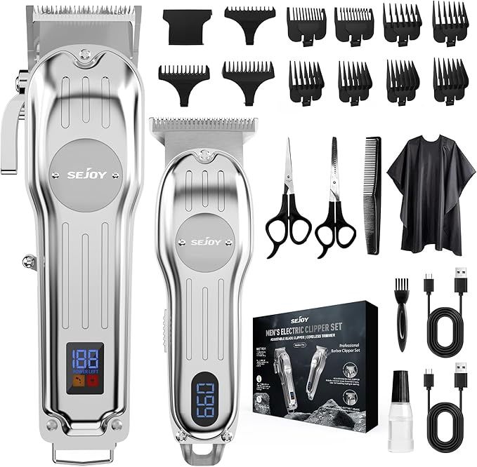 Professional Mens Clippers and Grooming Set Beard Trimmer Baber Hair Clippers Mens