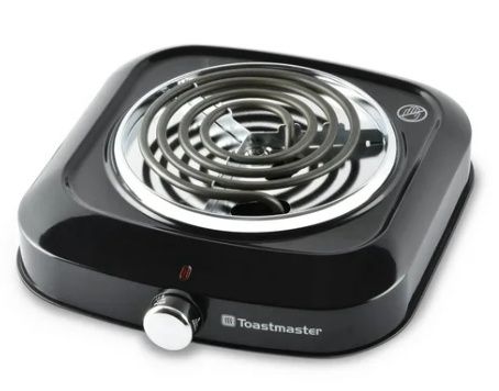 Toastmaster Electric Single Burner with Coil Top and Chrome Knob, Compact, light