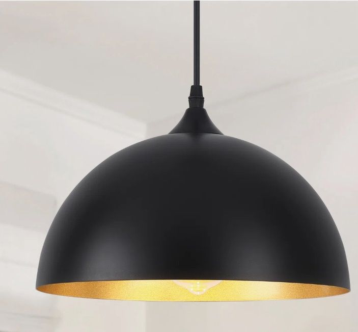 Danialah 1 - Light 11.81" Industrial Dome Single Pendant with Metal Dome