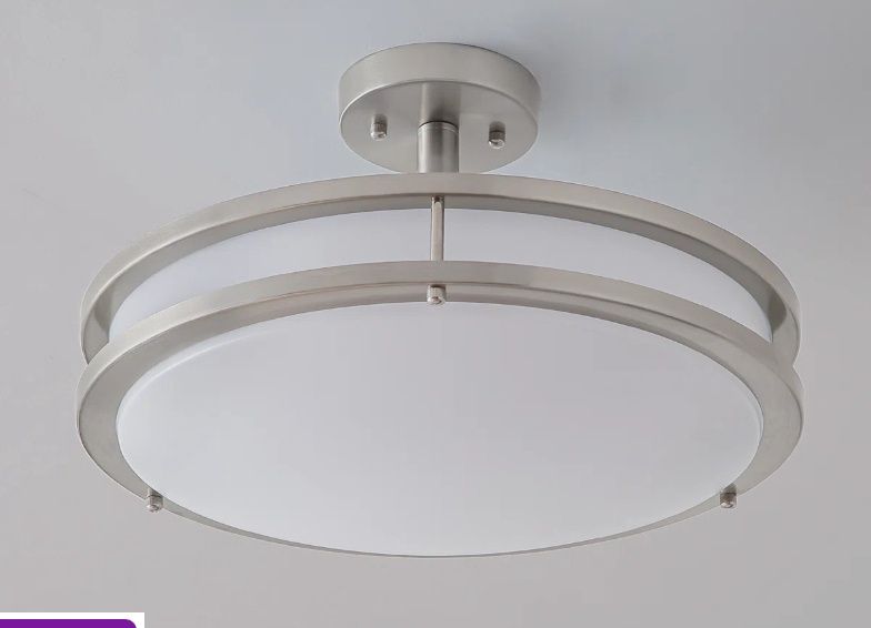 24W LED Semi-Flush Mount Ceiling Light (14 Inch), Dimmable, 4000K Cool White