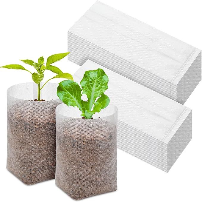 Plant Nursery Bags,Nonwoven Nursery Bags 5.9" x 6.3" 100 pack