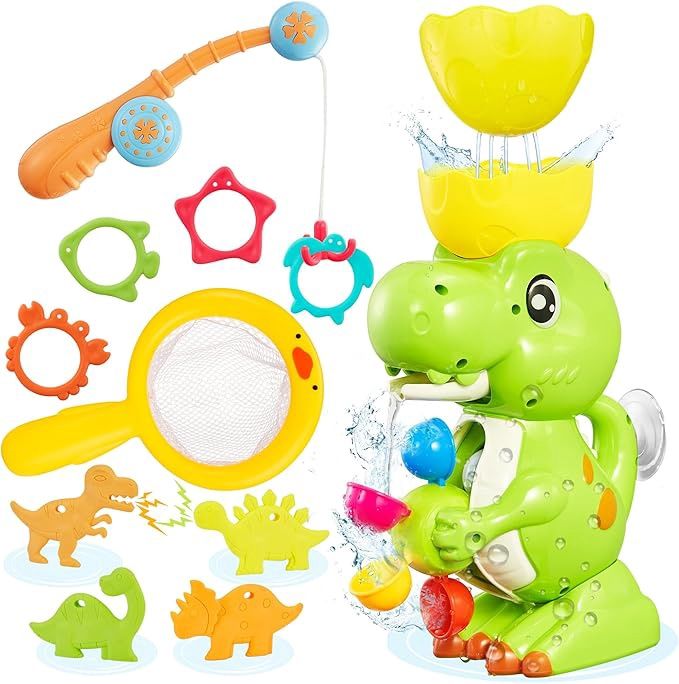 EKU Dinosaur Bath Toys for Kids Toddler Age 18months+ Mold Free Water