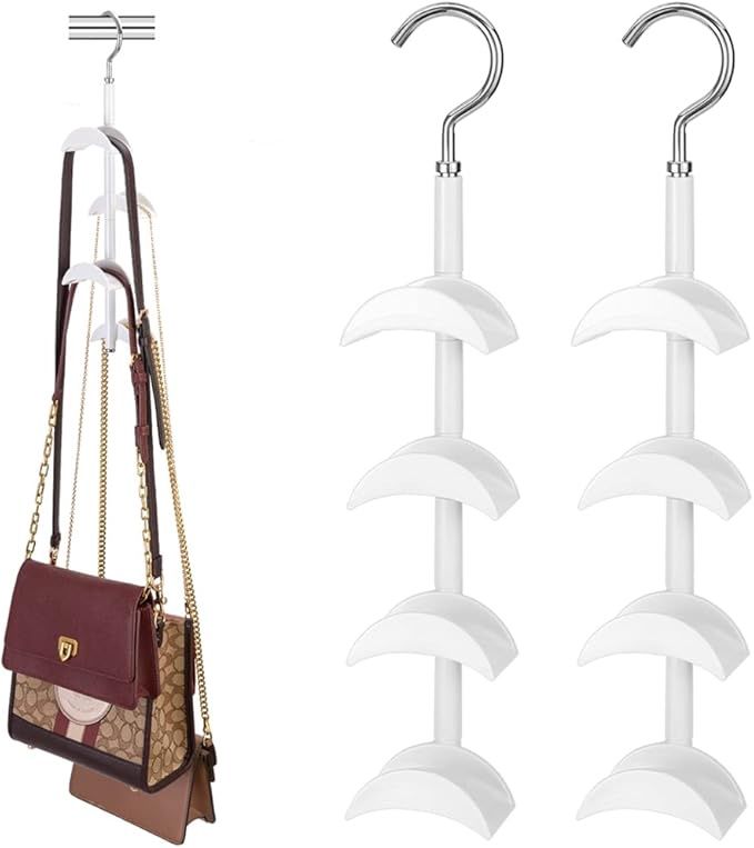 Purse Hanger for Closet - Rotating Handbag Hanging Hook Bag Storage Space