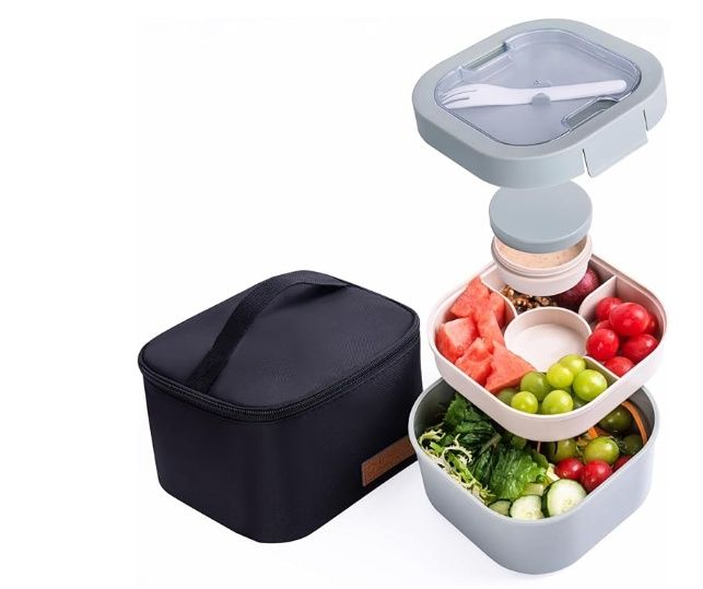 All-in-One Bento Box Container - Large 61-oz Adult Lunch box with Bag