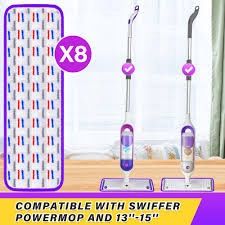 8 Pack Reusable Mop Pads for Swiffer PowerMop, 15'' Power Mop Refills