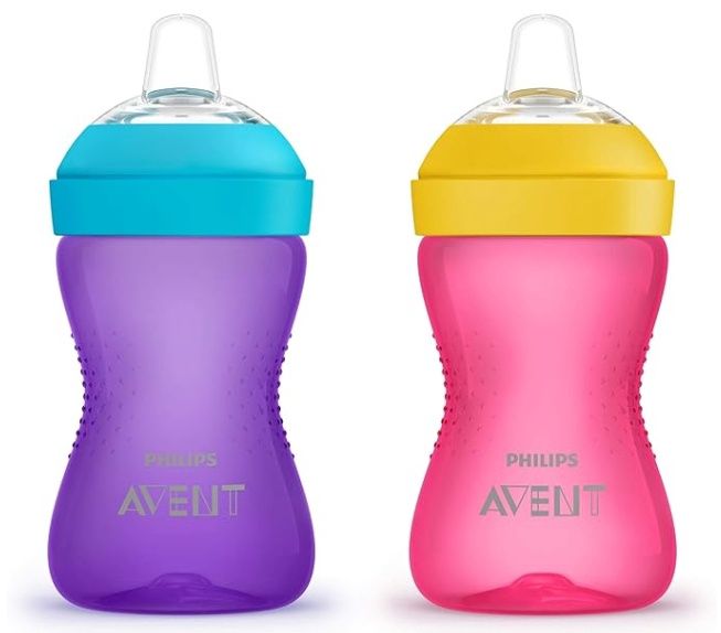 Philips Avent My Grippy Spout Cup, 9oz, 2pk, Green/Purple, SCF801/22