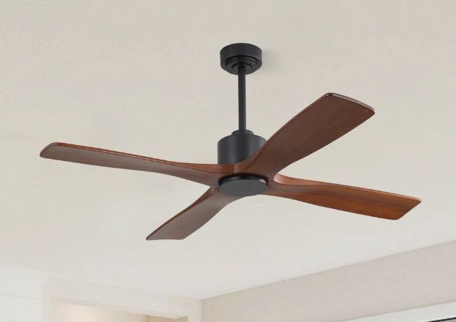 48 In. Dc Motor 4 Solid Wood Blades Indoor Ceiling Fan With Remote