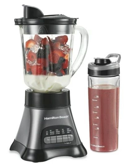 Hamilton Beach Wave Crusher Blender with Blend-in Travel Jar 58161C, 12 Settings