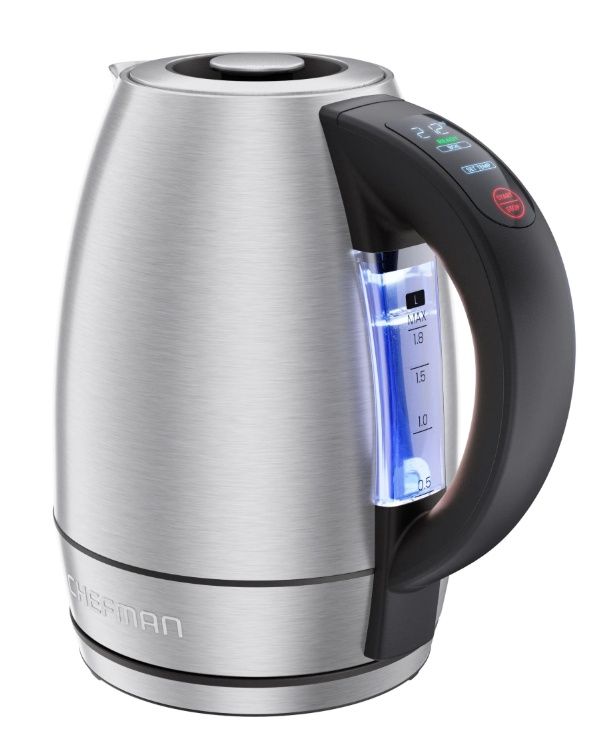 Chefman 1.8L Custom-Temp Electric Kettle, 1500W w/ Digital Temperature Control