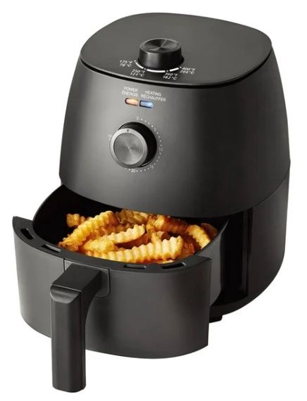 Mainstays 2.2 Quart Compact Air Fryer, Non-Stick, Dishwasher Safe, 1150W, Black