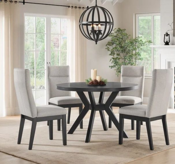 Bayside Furnishings - Kaelyn 5-piece Dining Room Set, 122 cm (48 in.) Diameter