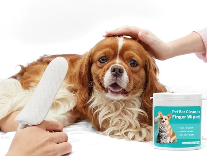 Pet Ear Cleaner Finger Wipes, 100 Pieces