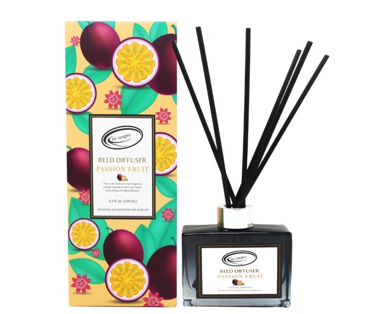 Air Jungles Passion Fruit Fragrances Reed Diffuser Set with Sticks 3.4 fl. oz,