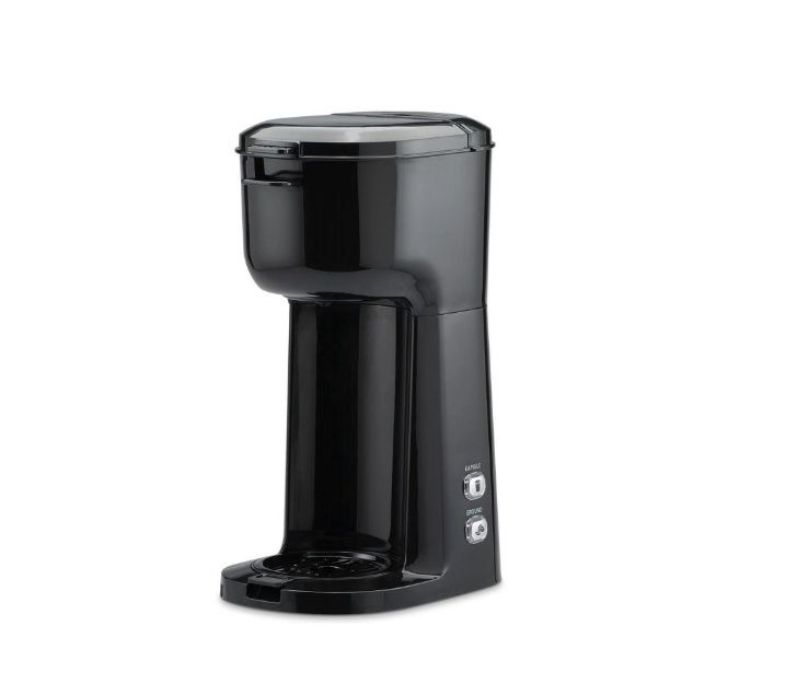 Mainstays Single Serve Coffee Maker, Black, Dual Brew, Ground Coffee or K-Cup