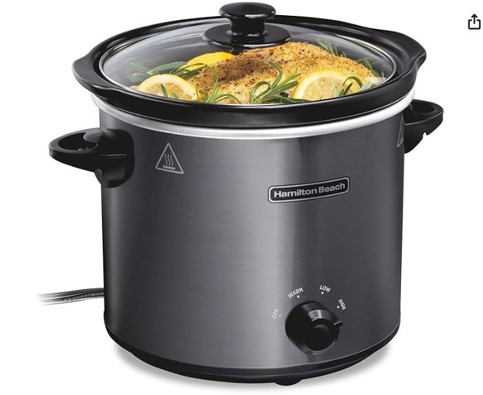 Hamilton Beach 4-Quart Slow Cooker with 3 Cooking Settings,