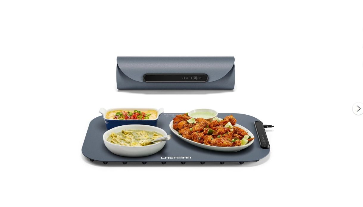 Chefman Roll n’ Go Food Warming Mat with Customizable Temperature Controls and Storage Bag - Grey, New