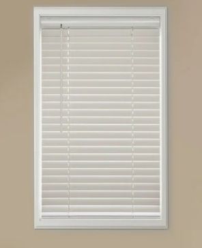MAINSTAYS 2-inch Faux Wood Horizontal Window Blinds, White, 28 in. x 60 in.