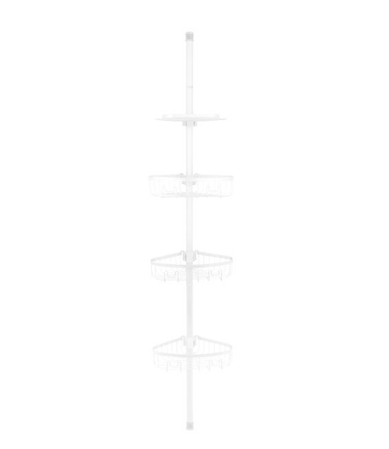 Era Pole Shower Caddy White, Adjustable Height 82.5-96in, Pole Caddy White