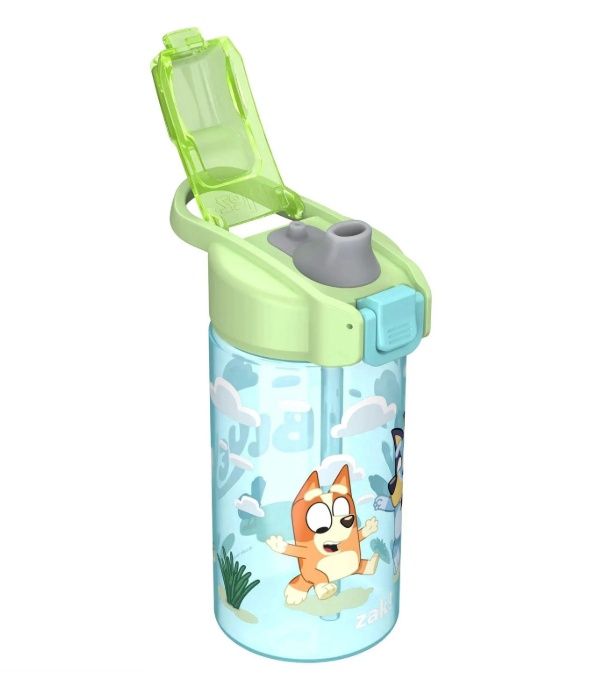 Zak Designs Bluey 16oz Jubilee Straw Bottle, Bluey 16oz Jubilee Bottle