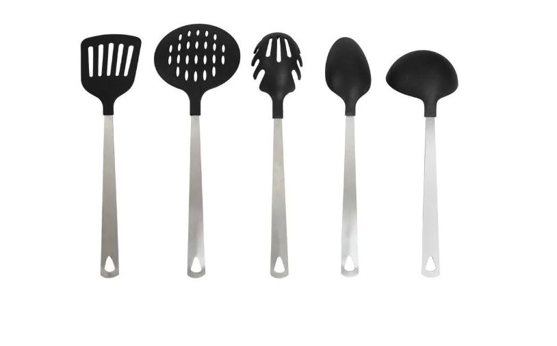 Mainstays 5 Piece Kitchen Utensil Set Stainless Steel and Nylon, Mainstays 5 Piece Kitchen Set